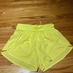 NEON YELLOW HIGH WAISTED SHORTS